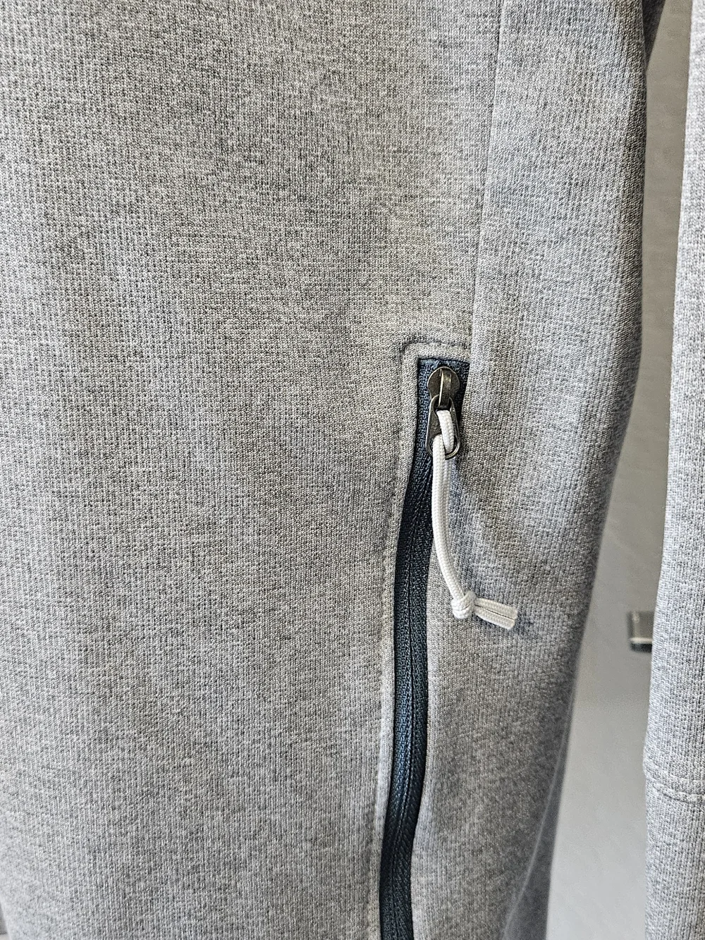The North Face Men’s Gray Full-Zip Hooded Jacket with Red Zip Accent
